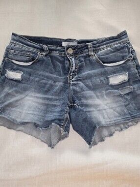 YMI Denim Shorts Distressed Ripped Holes sz Juniors 9 Frayed Hems